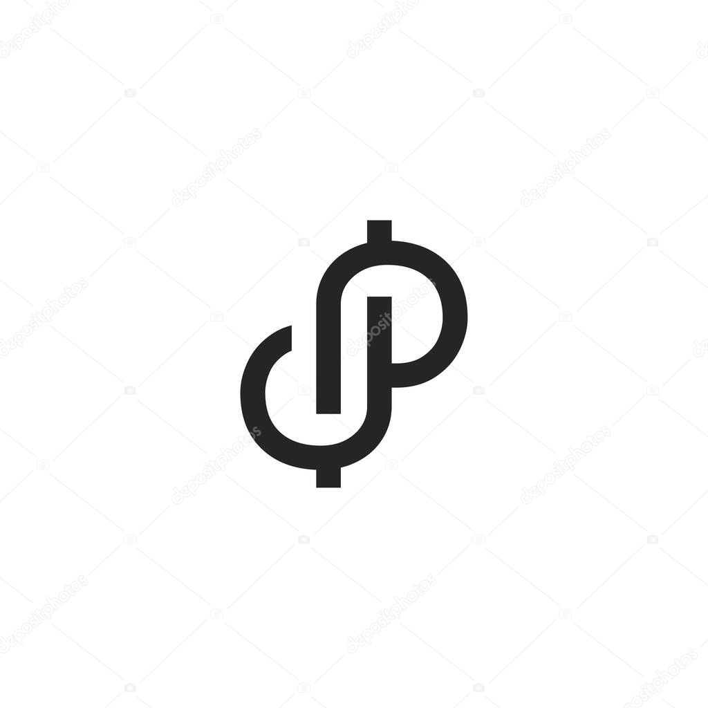 initials logo letter dp elegant and professional