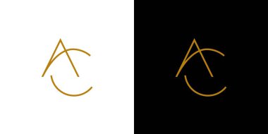 Soyut ve zarif AC harfi ilk logo tasarımı