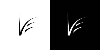 Soyut ve zarif VE harfi ilk logo tasarımı