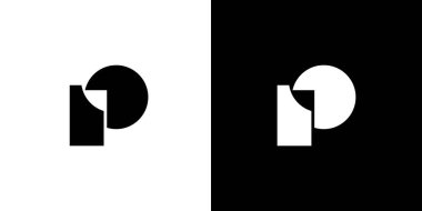 Modern ve benzersiz harf P baş harfleri logo tasarımı