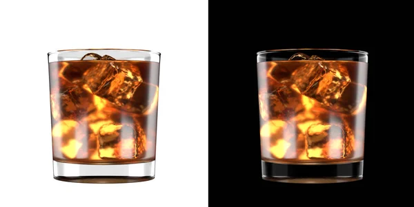 Old Fashioned Iced Cocktail Glass Tumbler on Homogeneous Background — Stock Photo, Image