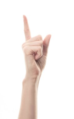 beyaz arka plan genç kızın eli