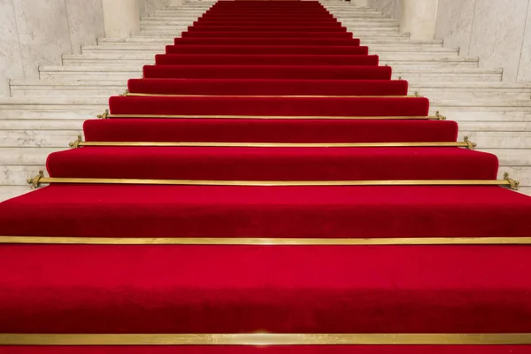 Red Carpet Marble Stairway Welcoming Vips — Stock Photo, Image