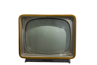 Vintage tv ya da beyaz arka plan üzerinde izole televizyon