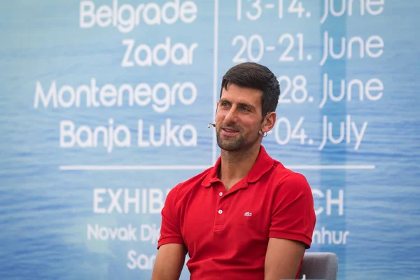 Belgrad Serbien Mai 2020 Der Serbe Novak Djokovic Bei Einer — Stockfoto