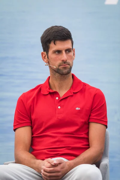 Belgrade Serbia May 2020 Novak Djokovic Serbia News Conference Upcoming Royalty Free Stock Images