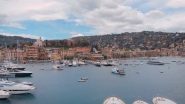 Hava atışı. Santa Margarita Liguria. Italya 'da bir kasaba, bir tatil Limanı.
