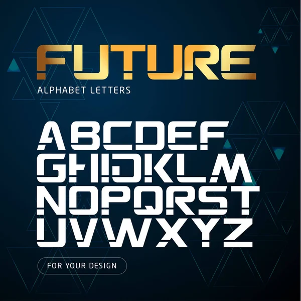 Futuro Alfabeto Abstrato Moderno Letras Ficção Científica Tema Tecnologia Ilustração — Vetor de Stock