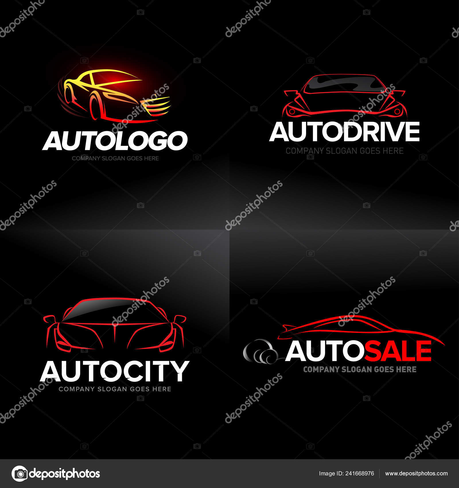 Car Logo Templates Set Abstract Car Design Concept Automotive Car