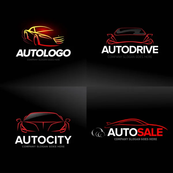 Auto Logo Sjablonen Instellen Abstracte Auto Ontwerpconcept Automotive Auto Logo — Stockvector