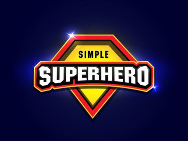 Güçlü tipografi ile Basit Süper kahraman logosu, t-shirt grafik vektörleri. Süper kahraman giyim t-shirt tasarımı.