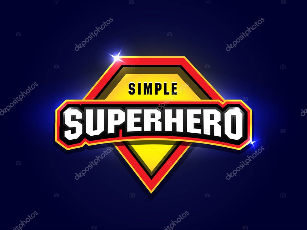 Simple Super hero logo with powerful typography, vectors for t-shirt graphics. Super hero apparel t-shirt design.