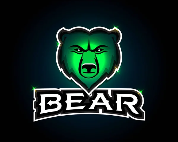 Logotipo Urso Ilustração Vetorial Design Emblema Fundo Branco Bear Cabeça — Vetor de Stock