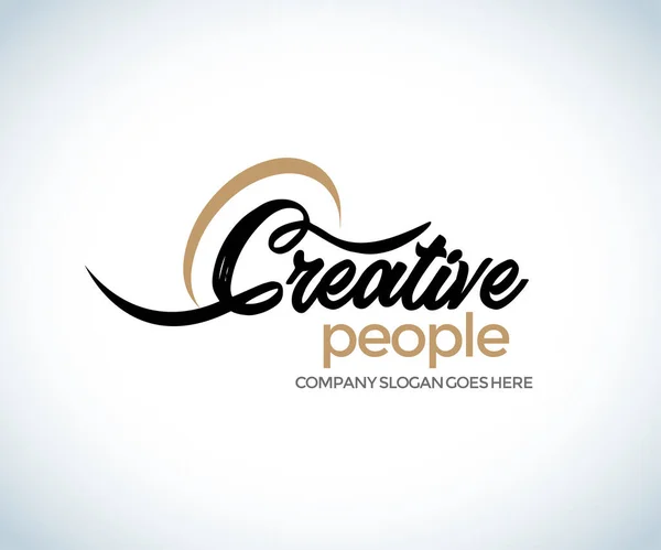 Creative People Letter Logo Letter Design Vector Illustration Brush Stroke — Stock Vector