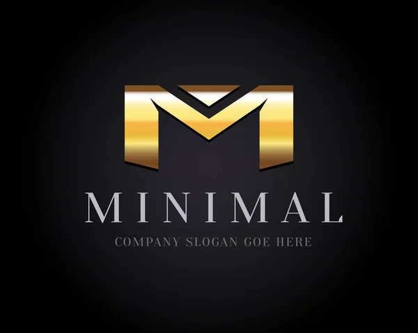 Altın Harf Hattı Logo Tasarımı Doğrusal Yaratıcı Minimal Monokrom Sembolü — Stok Vektör