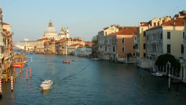 리알토 다리에서 운하의 그란데 베네치아 탈리아 — 비디오