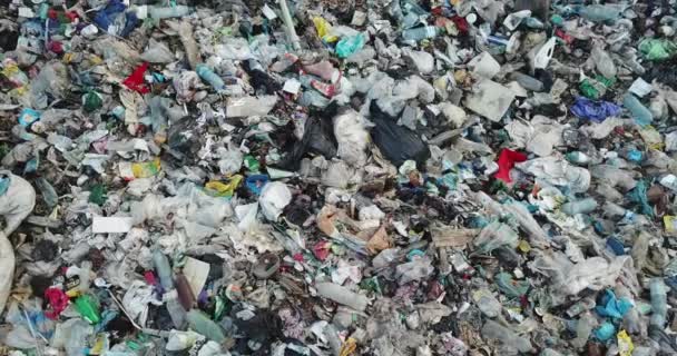 Znečištění Životního Prostředí Environmentální Problém Pohled Shora Skládku Odpadu — Stock video