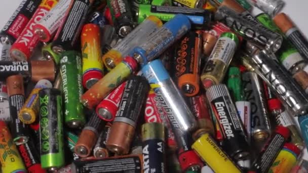 Ternopil Ukraine August 2020 Collection Recycling Batteries High Risk Environment — 图库视频影像