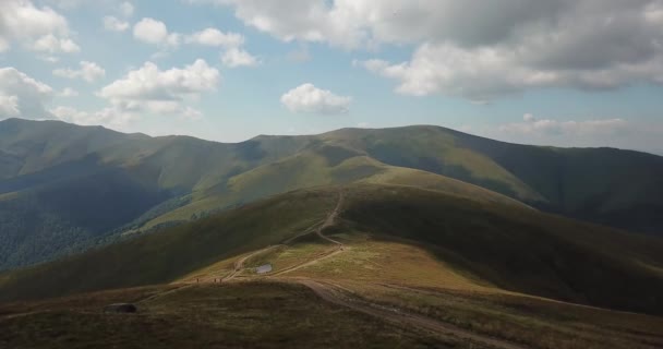 Hermosas Montañas Los Cárpatos Ucranianos Vista Aérea — Vídeo de stock