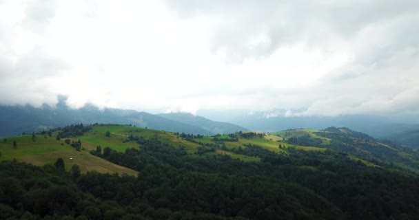 Lindas Montanhas Dos Cárpatos Ucranianos Mountains Com Nuvens Brancas — Vídeo de Stock