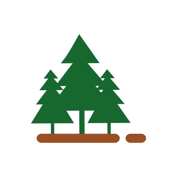 Ícone Vetorial Floresta Verde — Vetor de Stock