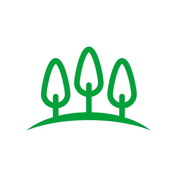 Bosque Verde Vector Icono — Vector de stock