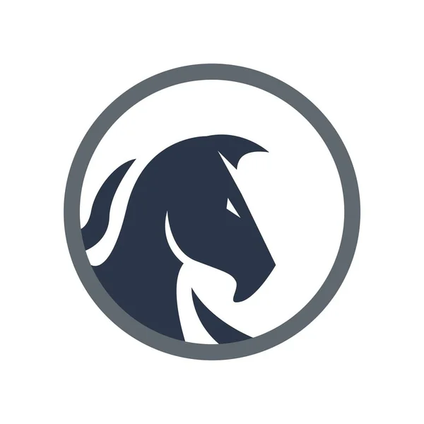 Logotipo Personagem Cabeça Cavalo — Vetor de Stock