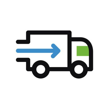 dağıtım kamyonu vektör simgesi