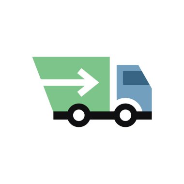 dağıtım kamyonu vektör simgesi