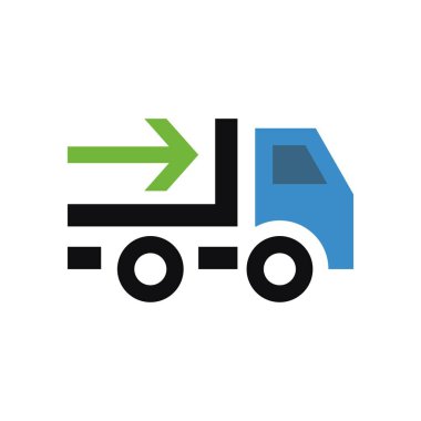 dağıtım kamyonu vektör simgesi