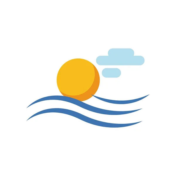 Icono Vacaciones Verano Tropical — Vector de stock