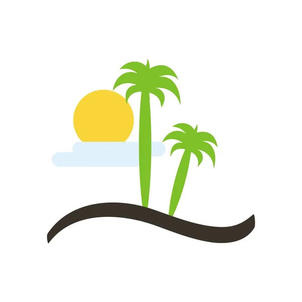 Tropický Letní Dovolená Ikona — Stockový vektor