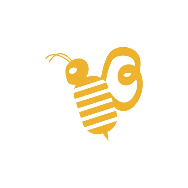 Niedliche Flache Biene Charakter — Stockvektor