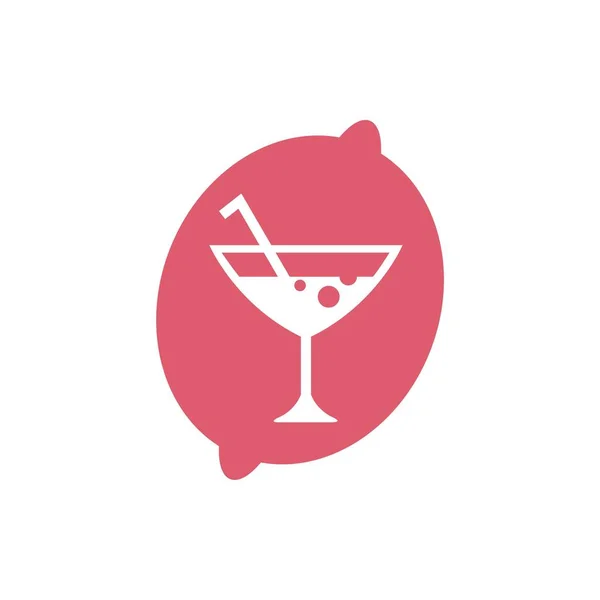 Cocktail Barre Verre Icône — Image vectorielle