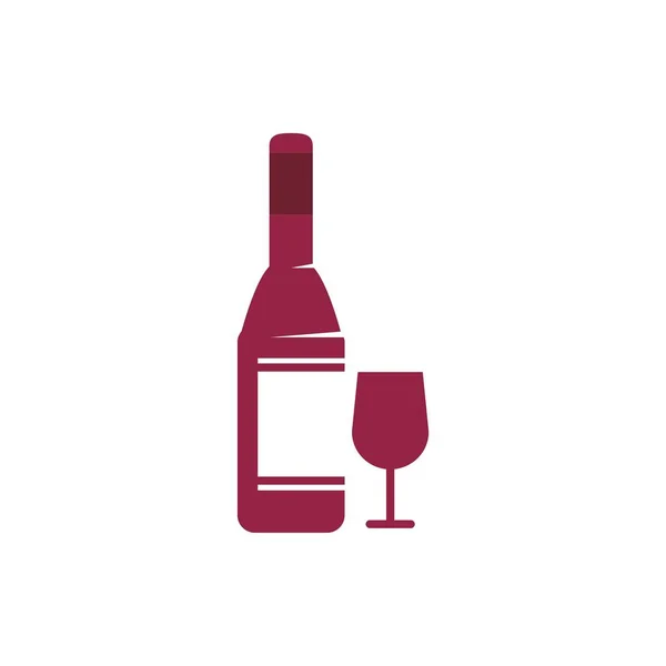 Vino Botella Vector Icono — Vector de stock