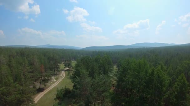 Vista aérea. Drone vuela sobre el hermoso campo — Vídeos de Stock