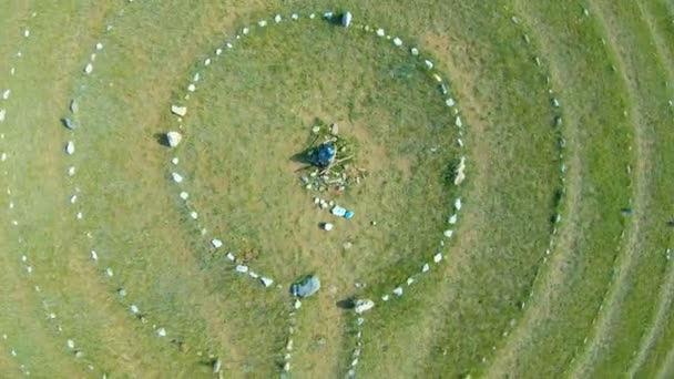 Aerial view of stone circles — Stock Video