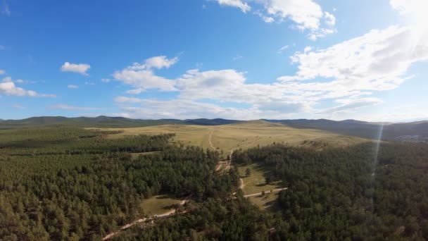 Vista aérea do campo — Vídeo de Stock