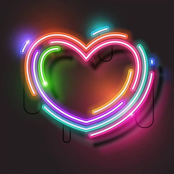 Bannière Lumineuse Abstraite Avec Cadre Cardiaque — Image vectorielle