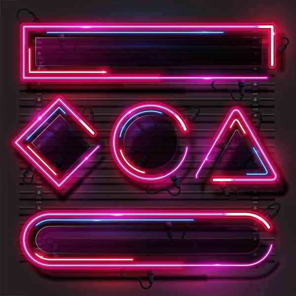 Parlayan geometri neon seti.