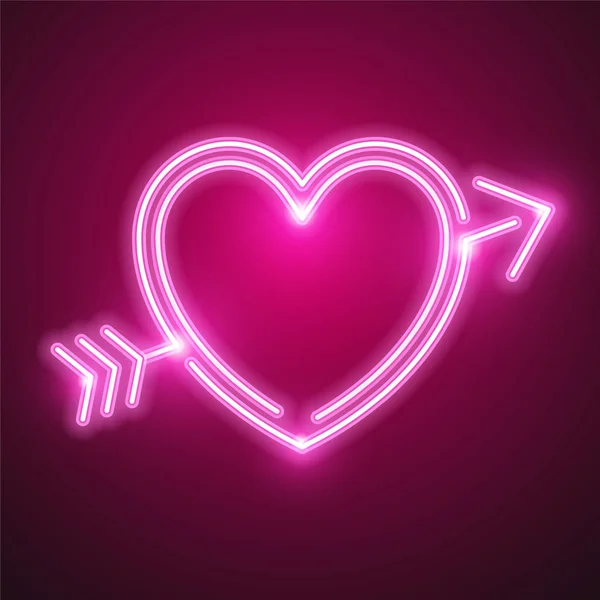 Kalp ve ok neon tasarım