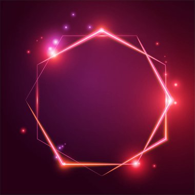 Altıgen açık parlak renkli, soyut pembe ışıklar