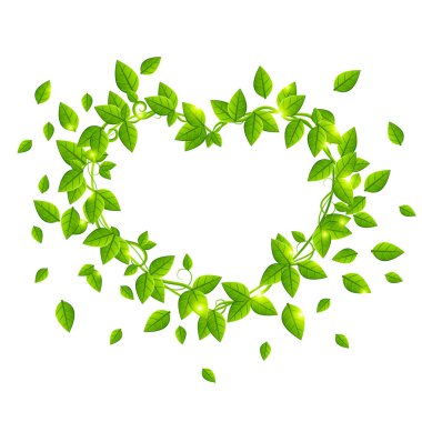 Kalp banner üzerinden yaprak.