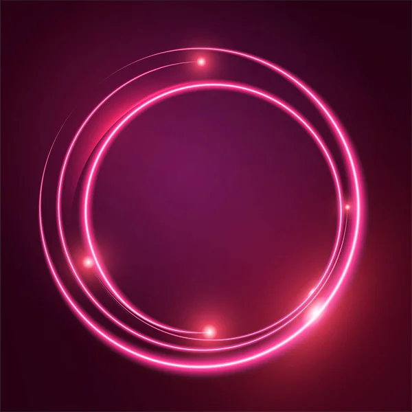 圆圆的发光背景 抽象的粉红色灯光 — 图库矢量图片