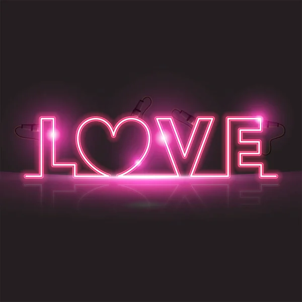 Glowing Love Sign Design — Stock Vector