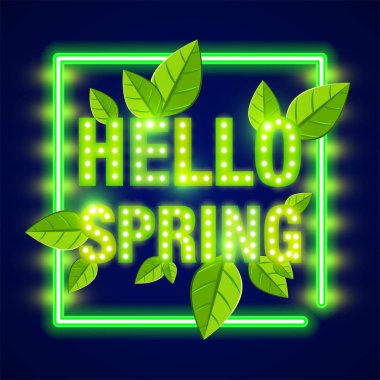 Bahar yazı banner vektör çizim