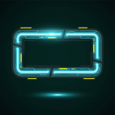 Dikdörtgen neon banner tasarımı