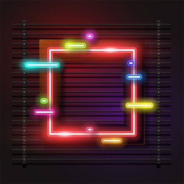 Hafif neon afiş şablontasarımı.