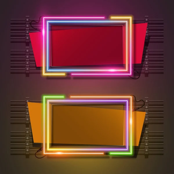 Light Neon Banner Sablon Tervezés — Stock Vector