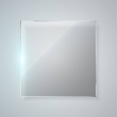 Beyaz arkaplanda kare cam pankart tasarımı